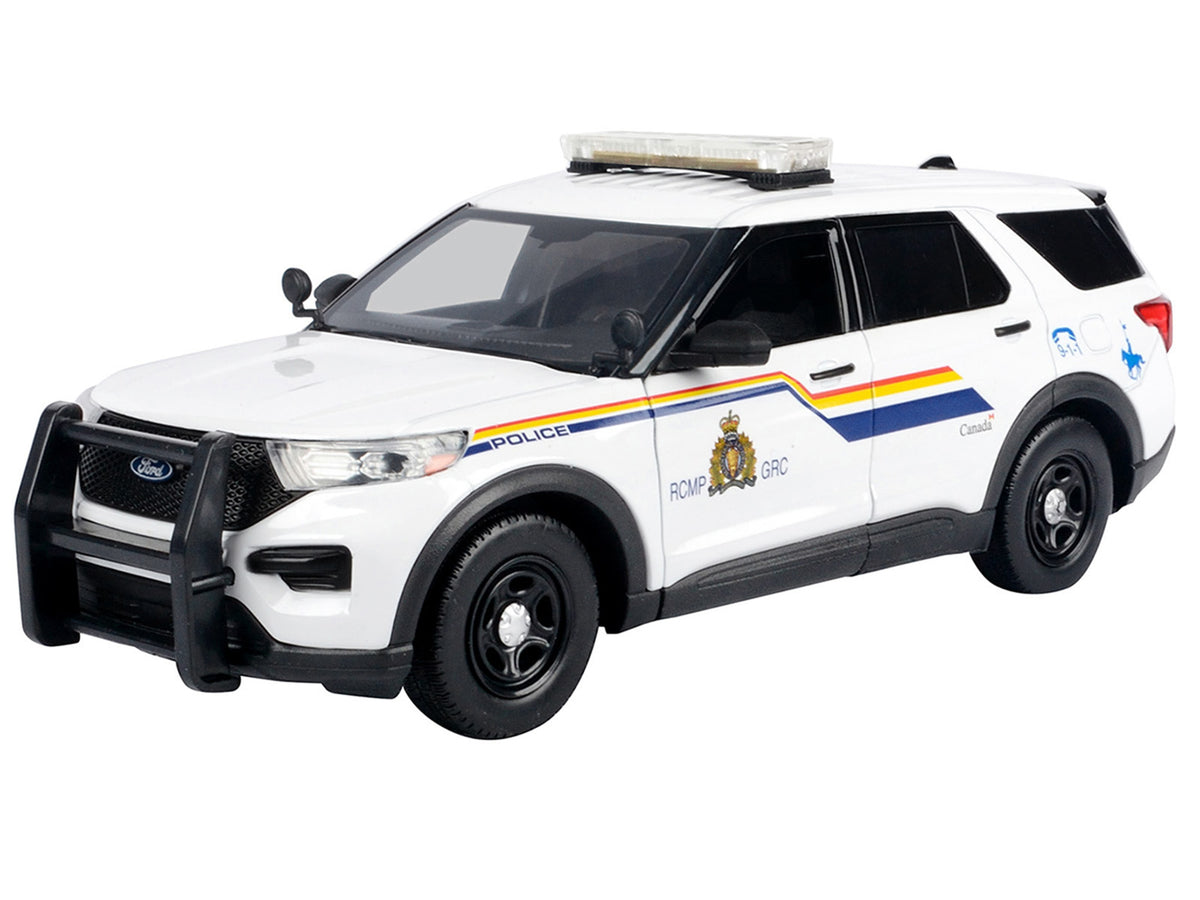 2022 Ford Police Interceptor Utility White "Royal Canadian Mounted Police (RCMP)" with Flashing Light Bar and Front and Rear Lights and Sounds 1/24 Diecast Model Car