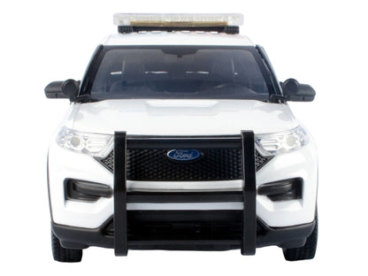 2022 Ford Police Interceptor Utility White "Royal Canadian Mounted Police (RCMP)" with Flashing Light Bar and Front and Rear Lights and Sounds 1/24 Diecast Model Car