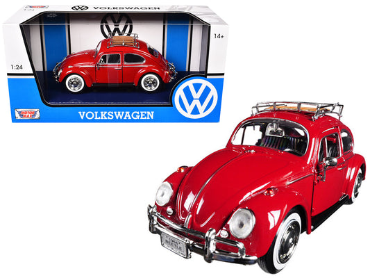 1966 Volkswagen Classic Beetle Red 1/24 Diecast Car Model