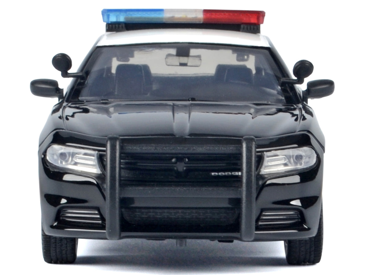 2023 Dodge Charger Pursuit Police Car "California Highway Patrol (CHP)" Black and White with Flashing Light Bar and Front and Rear Lights and Sounds 1/24 Diecast Model Car
