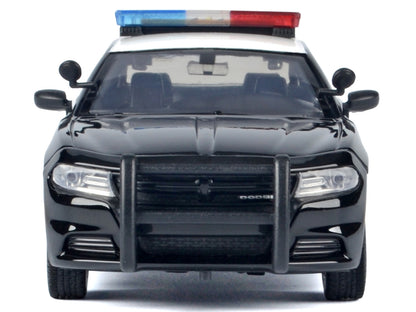 2023 Dodge Charger Pursuit Police Car "California Highway Patrol (CHP)" Black and White with Flashing Light Bar and Front and Rear Lights and Sounds 1/24 Diecast Model Car