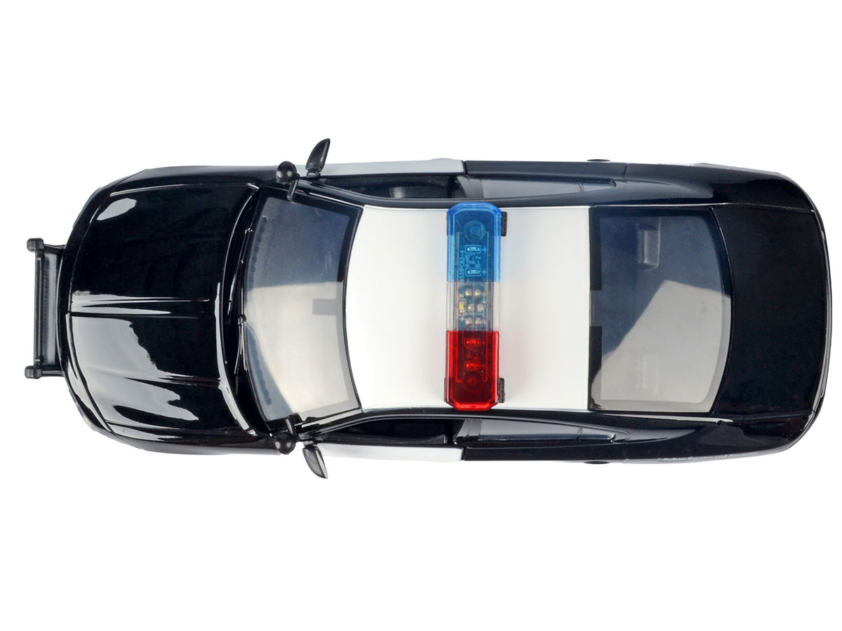 2023 Dodge Charger Pursuit Police Car "California Highway Patrol (CHP)" Black and White with Flashing Light Bar and Front and Rear Lights and Sounds 1/24 Diecast Model Car