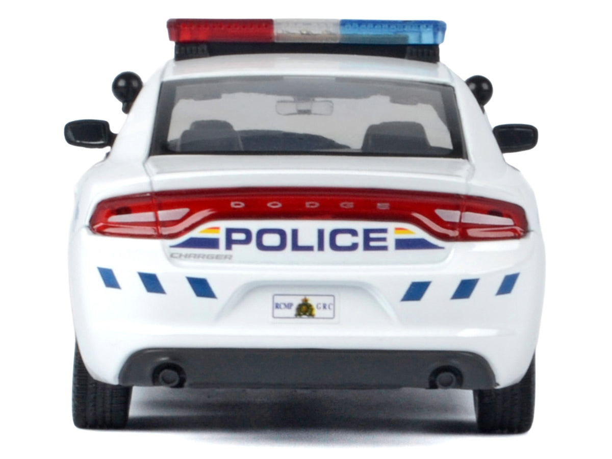 2023 Dodge Charger Pursuit Police Car "Royal Canadian Mounted Police (RCMP)" White with Flashing Light Bar and Front and Rear Lights and Sound 1/24 Diecast Model Car