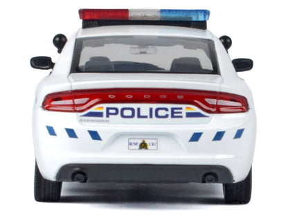 2023 Dodge Charger Pursuit Police Car "Royal Canadian Mounted Police (RCMP)" White with Flashing Light Bar and Front and Rear Lights and Sound 1/24 Diecast Model Car