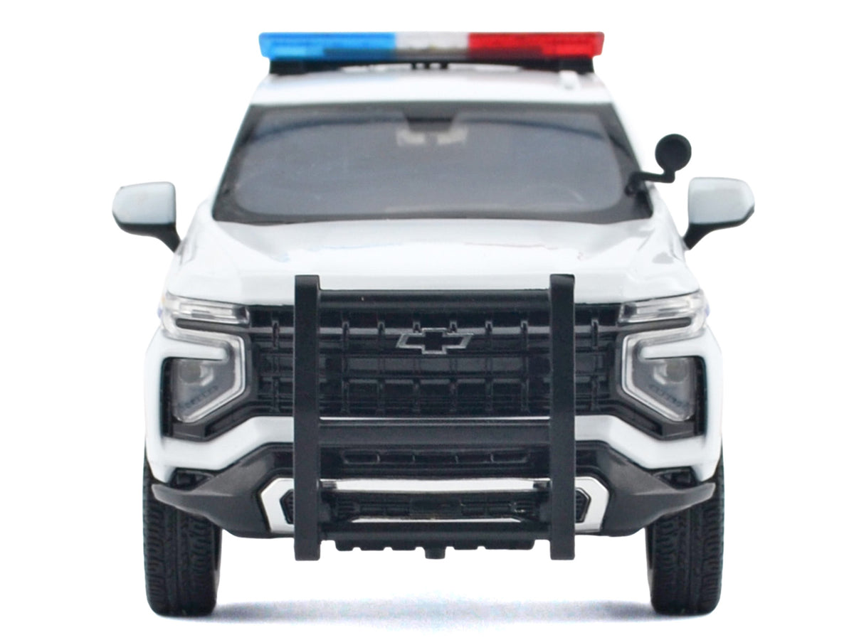 2025 Chevrolet Tahoe PPV "RCMP (Royal Canadian Mounted Police)" White with Stripes with Flashing Light Bar and Front and Rear Lights and Sounds 1/24 Diecast Model Car