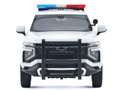 2025 Chevrolet Tahoe PPV "RCMP (Royal Canadian Mounted Police)" White with Stripes with Flashing Light Bar and Front and Rear Lights and Sounds 1/24 Diecast Model Car