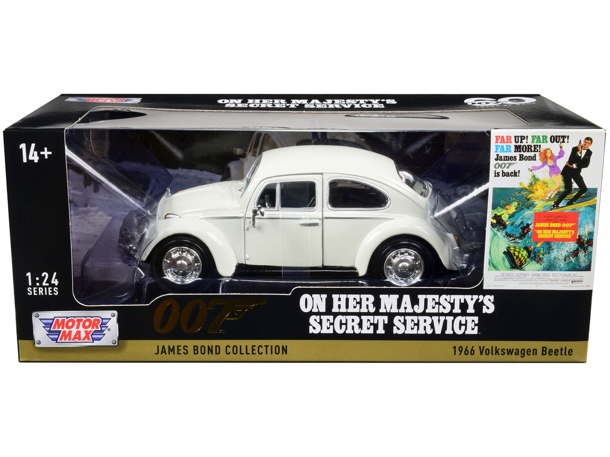 1966 Volkswagen Beetle White James Bond 007 "On Her Majesty's Secret Service" (1969) Movie "James Bond Collection" Series 1/24 Diecast Model Car