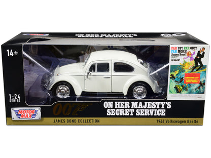 1966 Volkswagen Beetle White James Bond 007 "On Her Majesty's Secret Service" (1969) Movie "James Bond Collection" Series 1/24 Diecast Model Car