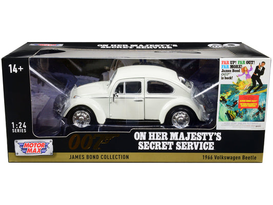 1966 Volkswagen Beetle White James Bond 007 "On Her Majesty's Secret Service" (1969) Movie "James Bond Collection" Series 1/24 Diecast Model Car