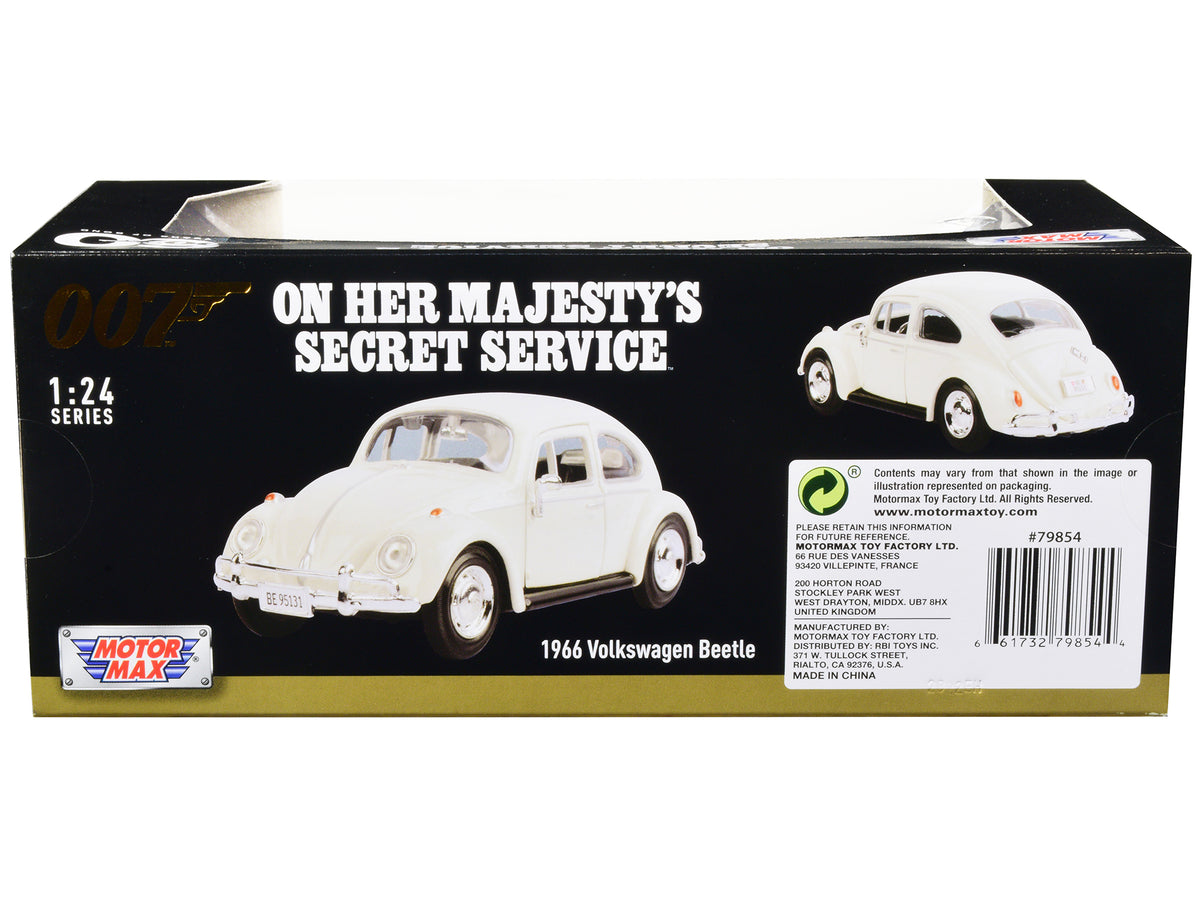 1966 Volkswagen Beetle White James Bond 007 "On Her Majesty's Secret Service" (1969) Movie "James Bond Collection" Series 1/24 Diecast Model Car