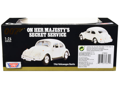 1966 Volkswagen Beetle White James Bond 007 "On Her Majesty's Secret Service" (1969) Movie "James Bond Collection" Series 1/24 Diecast Model Car