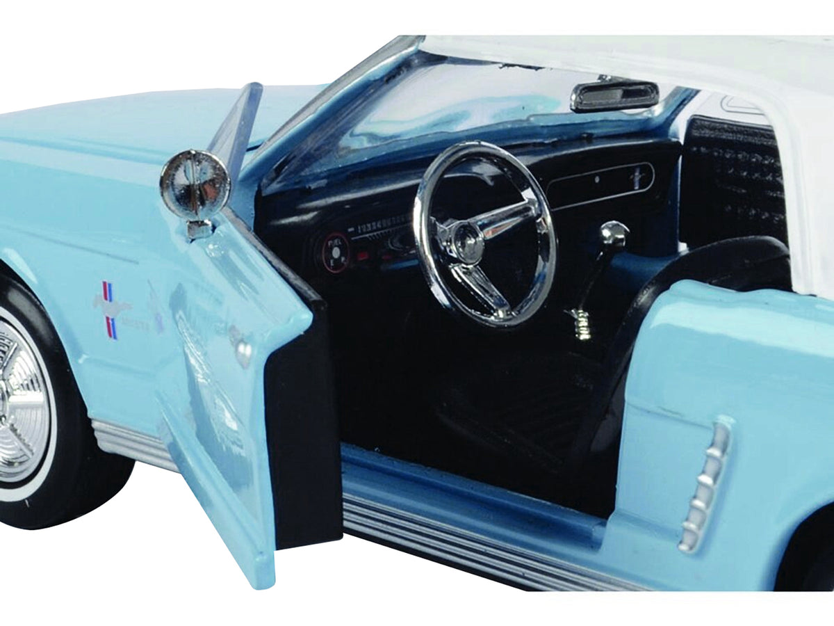 1964 1/2 Ford Mustang Light Blue with White Top James Bond 007 "Thunderball" (1965) Movie "James Bond Collection" Series 1/24 Diecast Model Car