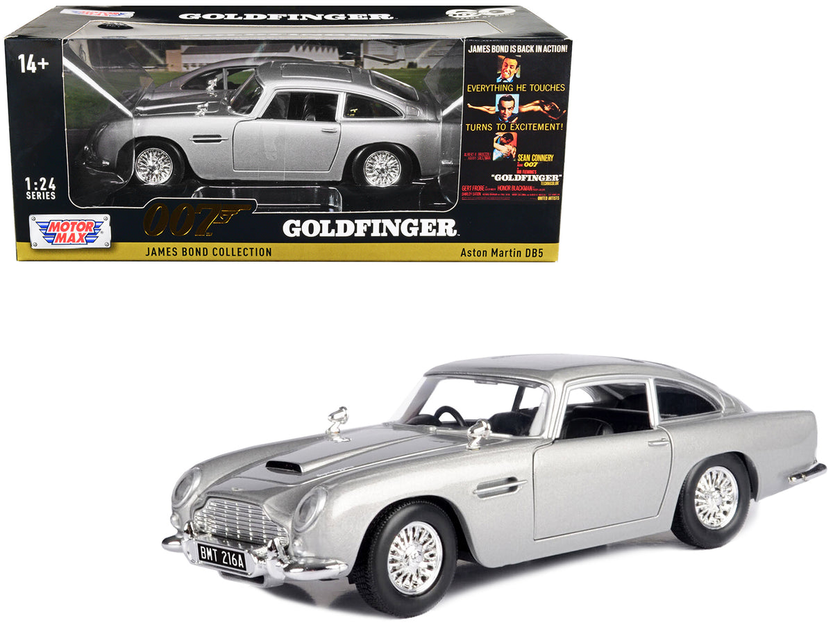 Aston Martin DB5 RHD (Right Hand Drive) Silver Metallic James Bond 007 "Goldfinger" (1964) Movie "James Bond Collection" Series 1/24 Diecast Model Car