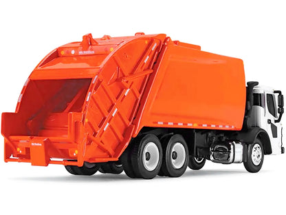 Mack LR with McNeilus Rear Load Refuse Body Orange and White 1/87 (HO) Diecast Model