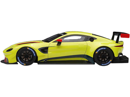 2018 Aston Martin Vantage GTE Le Mans PRO Presentation Car Lemon Green Metallic with Carbon and Red Accents "Aston Martin Racing" 1/18 Model Car