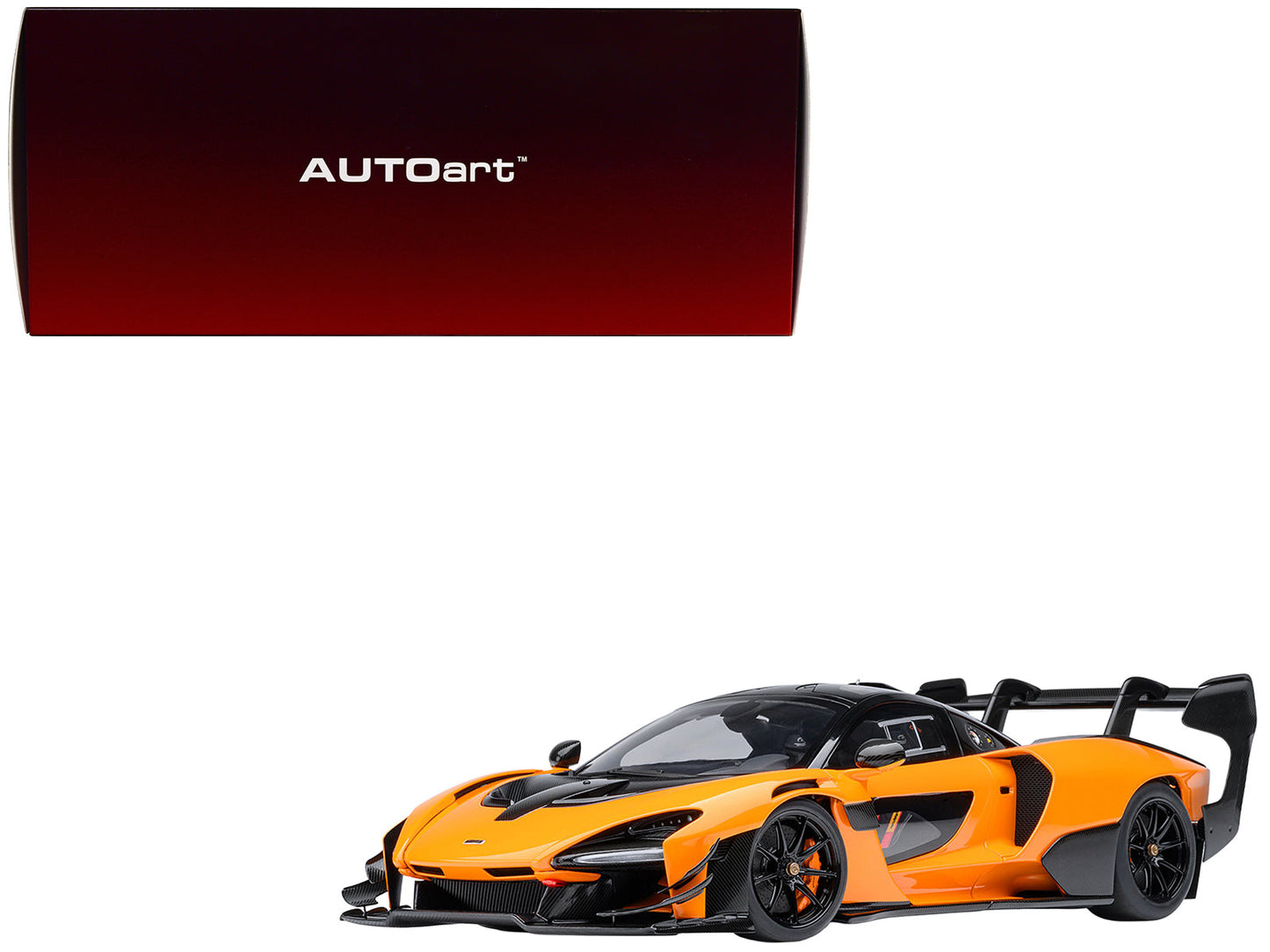 McLaren Senna GTR Orange with Black Top 1/18 Model Car