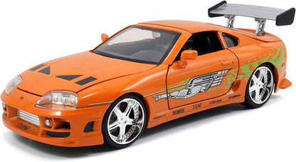 Brian's Toyota Supra Orange "Fast & Furious" Movie 1/24 Diecast Model