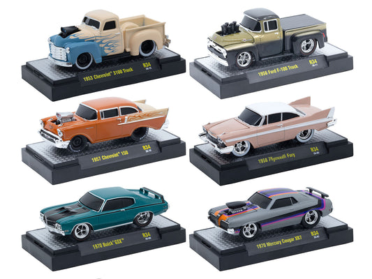 "Ground Pounders" 6 Cars Set Release #34 IN DISPLAY CASES Limited Edition 1/64 Diecast Model Cars