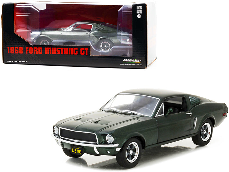 1968 Ford Mustang GT Fastback Highland Green Metallic 1/24 Diecast Model Car