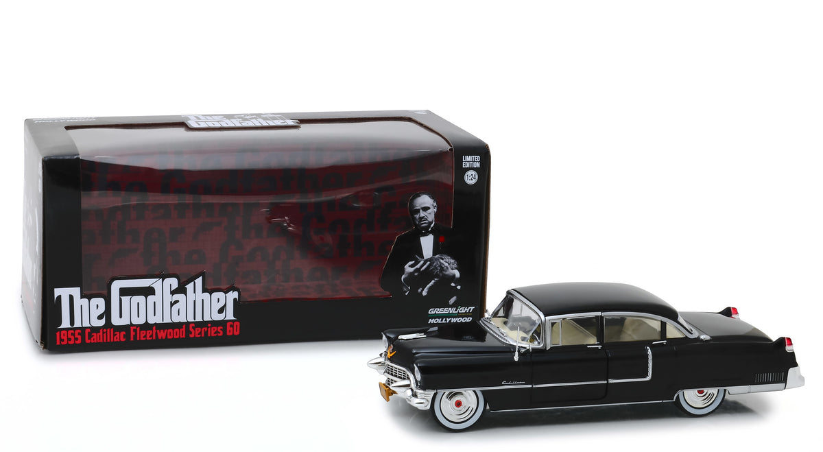 1955 Cadillac Fleetwood Series 60 Black "The Godfather" (1972) Movie 1/24 Diecast Model Car