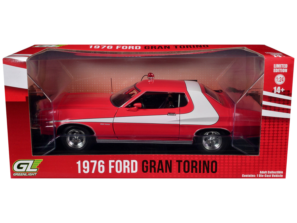 1976 Ford Gran Torino Red with White Graphics "Hollywood Greatest Hits" Series 1/24 Diecast Model Car