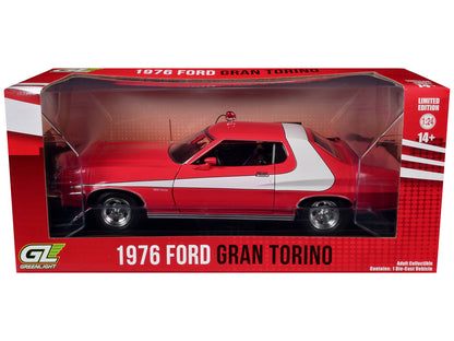 1976 Ford Gran Torino Red with White Graphics "Hollywood Greatest Hits" Series 1/24 Diecast Model Car