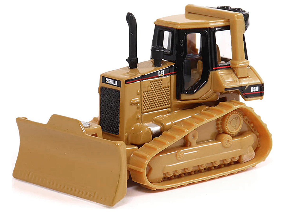 Peterbilt 579 UltraLoft Tandem Tractor Red Metallic with Lowboy Trailer and CAT D5M Dozer Yellow 1/87 (HO) Diecast Model