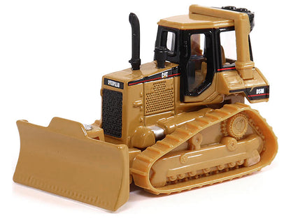 Peterbilt 579 UltraLoft Tandem Tractor Red Metallic with Lowboy Trailer and CAT D5M Dozer Yellow 1/87 (HO) Diecast Model