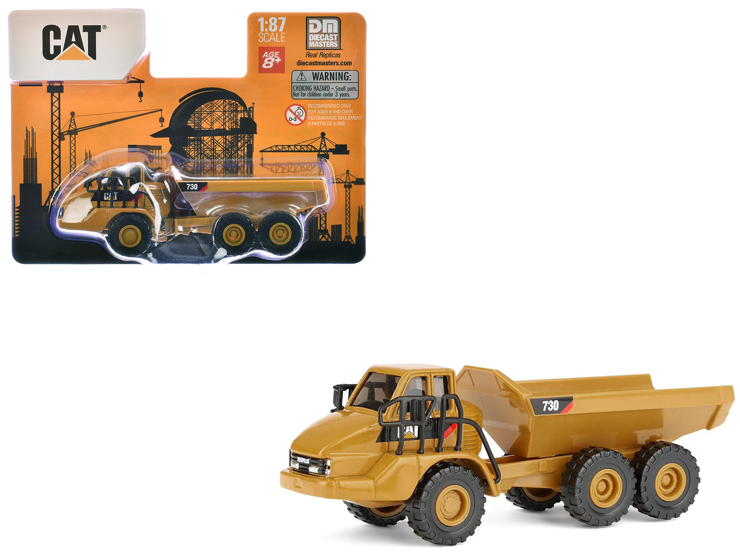 CAT Caterpillar 730 Articulated Truck Yellow 1/87 (HO) Diecast Model