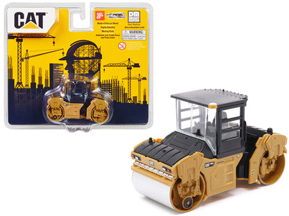 CAT Caterpillar CB-13 Tandem Vibratory Roller with Cab Yellow and Black 1/64 Diecast Model