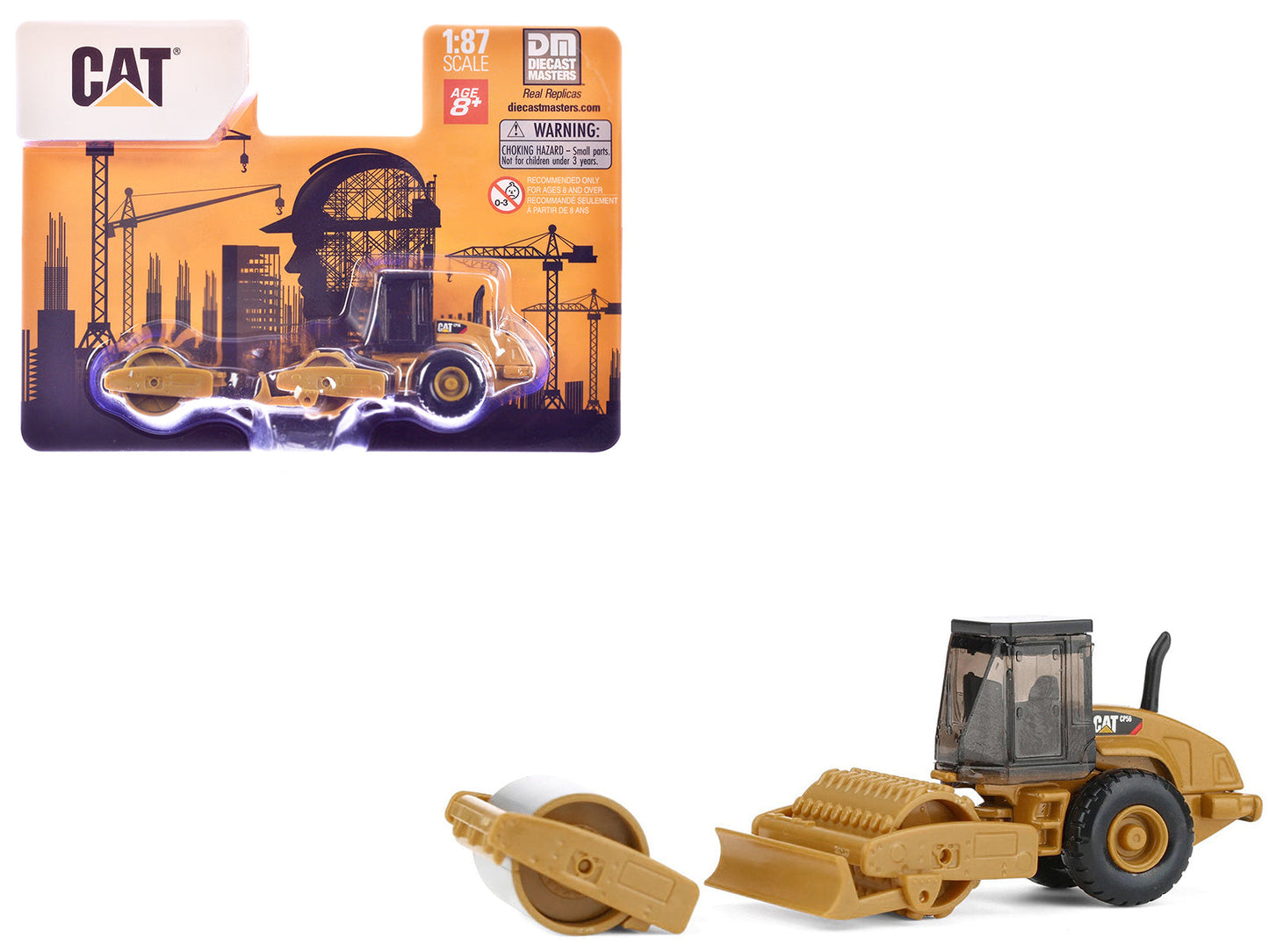 CAT Caterpillar CS56 Roller with Interchangeable Front Attachment Yellow 1/87 (HO) Diecast Model