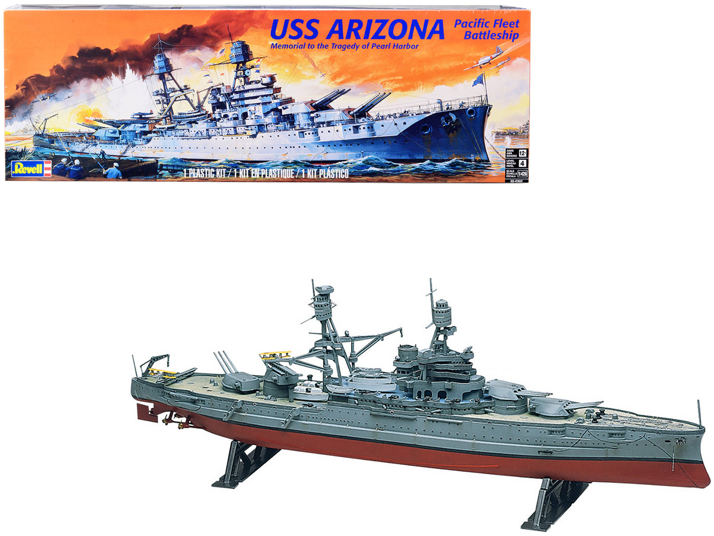 Level 4 Model Kit USS Arizona Pacific Fleet Battleship "Memorial to the Tragedy of Pearl Harbor" 1/426 Scale Model