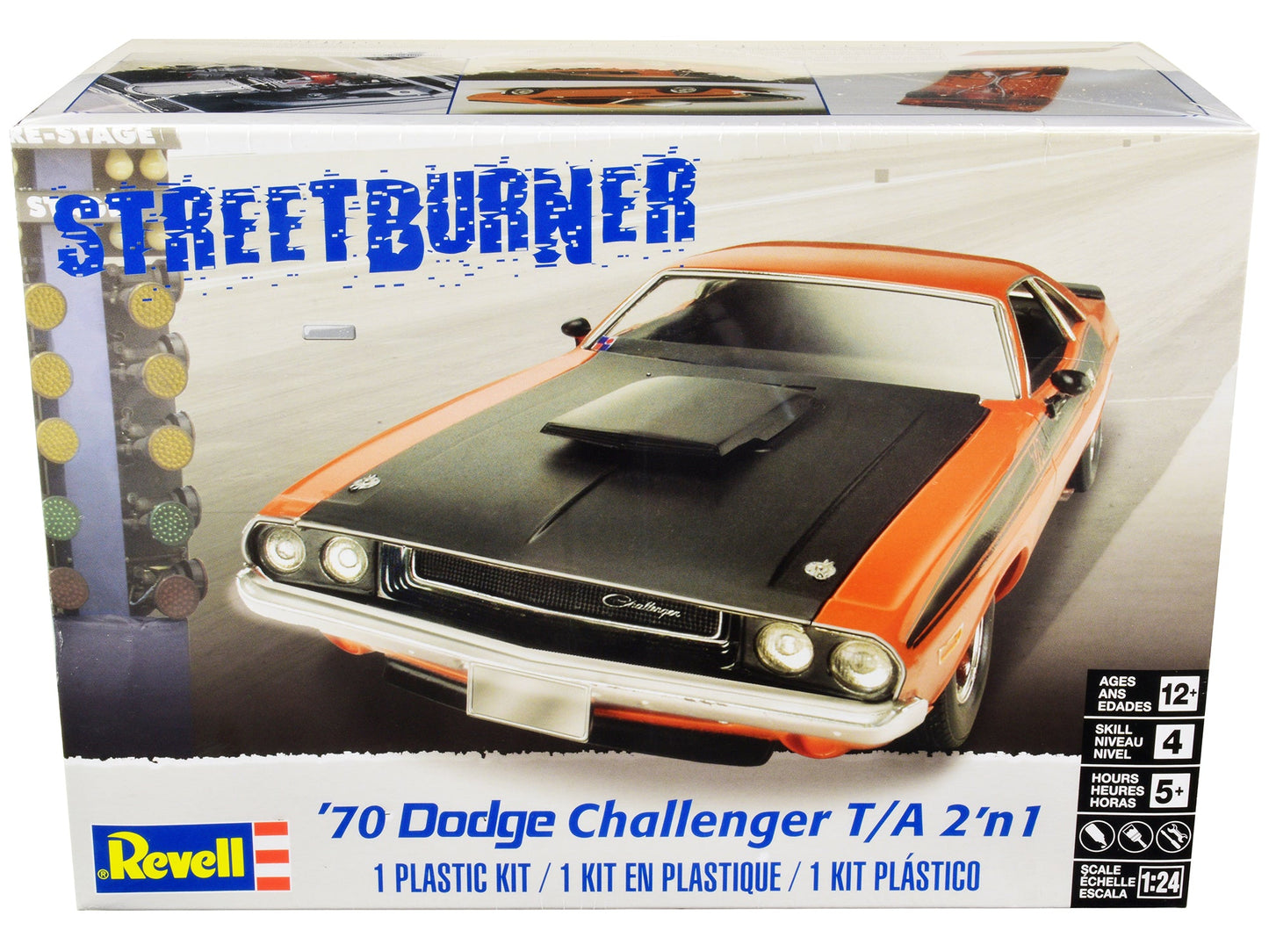 Level 4 Model Kit 1970 Dodge Challenger T/A "Streetburner" 2-in-1 Kit 1/24 Scale Model