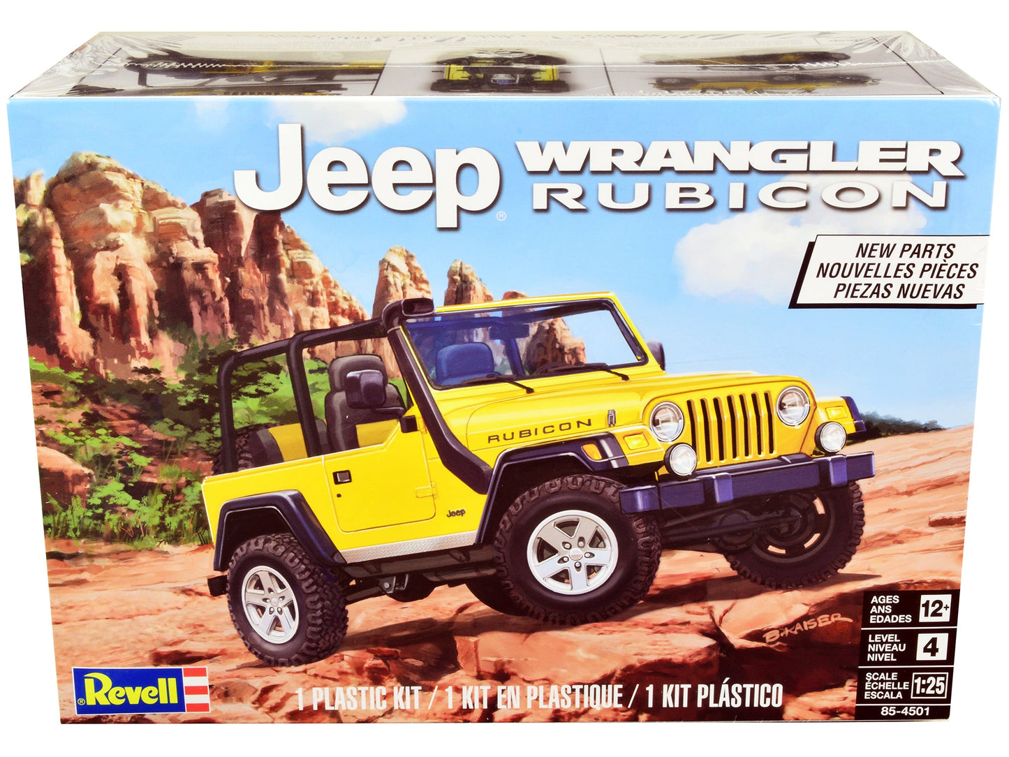 Level 4 Model Kit Jeep Wrangler Rubicon 1/25 Scale Model