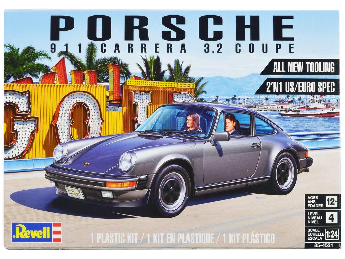 Level 4 Model Kit Porsche 911 Carrera 3.2 Coupe 2-in-1 Kit 1/24 Scale Model