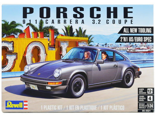 Level 4 Model Kit Porsche 911 Carrera 3.2 Coupe 2-in-1 Kit 1/24 Scale Model