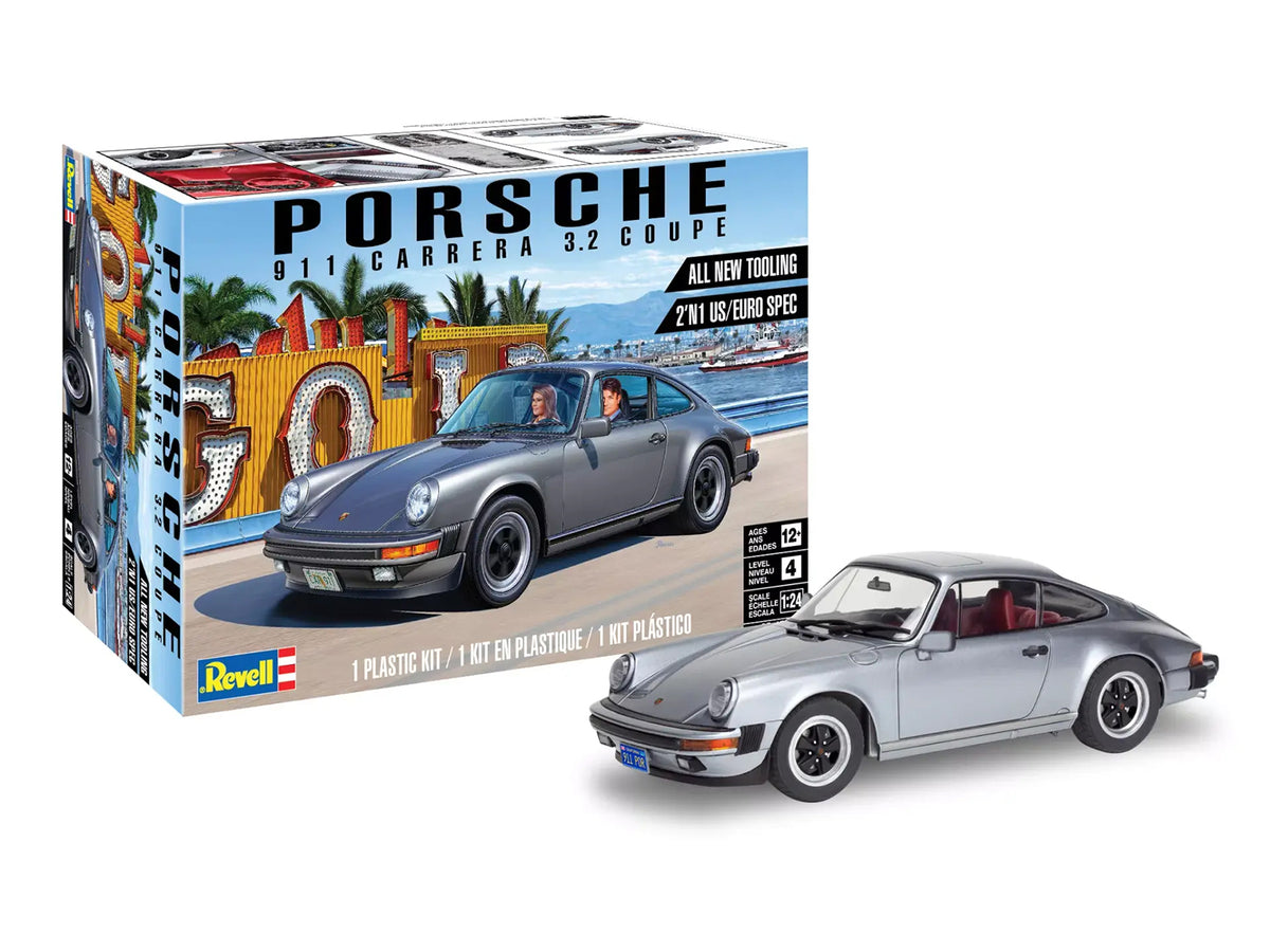 Level 4 Model Kit Porsche 911 Carrera 3.2 Coupe 2-in-1 Kit 1/24 Scale Model
