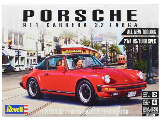 Level 4 Model Kit Porsche 911 Carrera 3.2 Targa 2-in-1 Kit 1/24 Scale Model