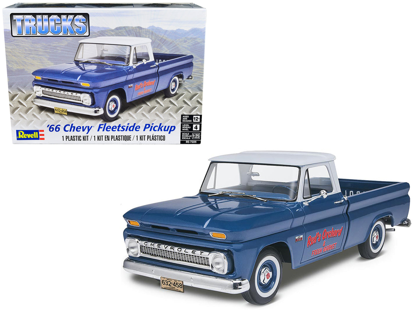 Level 4 Model Kit 1966 Chevrolet Fleetside Pickup Truck 1/25 Scale Model