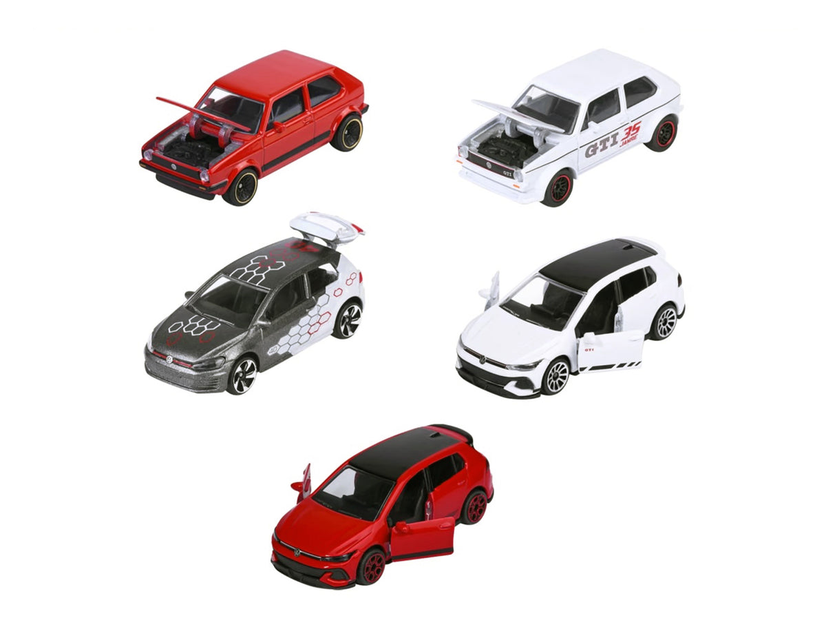 "Volkswagen Gold GTI" 5 Piece Set 1/64 Diecast Model Cars