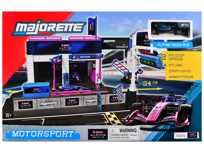 "BWT Alpine Formula One Team" (2025) Pit Stop Playset with Alpine A525 R19 1/64 Diecast Model Car