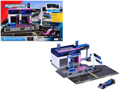 "BWT Alpine Formula One Team" (2025) Pit Stop Playset with Alpine A525 R19 1/64 Diecast Model Car