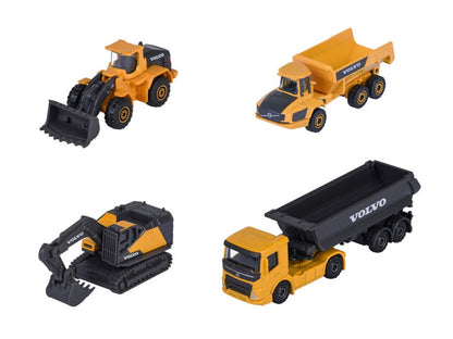 "Volvo Construction" (2026) 4 Piece Set 1/64 Diecast Model Cars