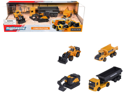 "Volvo Construction" (2026) 4 Piece Set 1/64 Diecast Model Cars