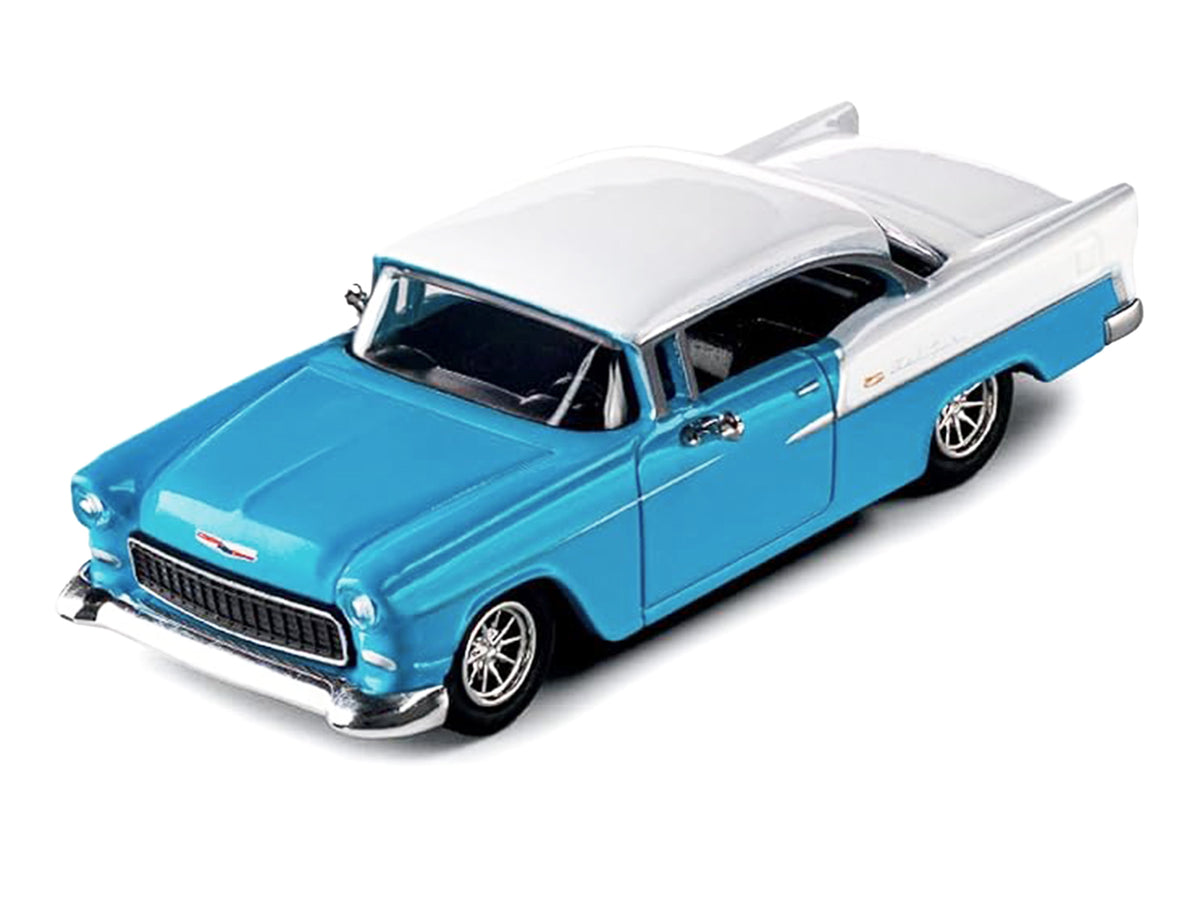 1955 Chevrolet Bel Air Blue and White "Collection" Series 1/64 Diecast Model Car