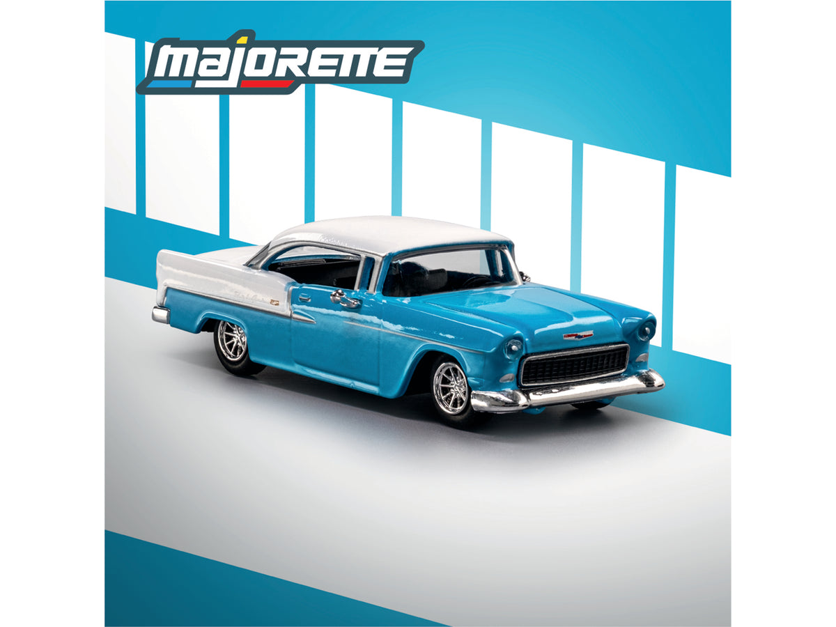 1955 Chevrolet Bel Air Blue and White "Collection" Series 1/64 Diecast Model Car