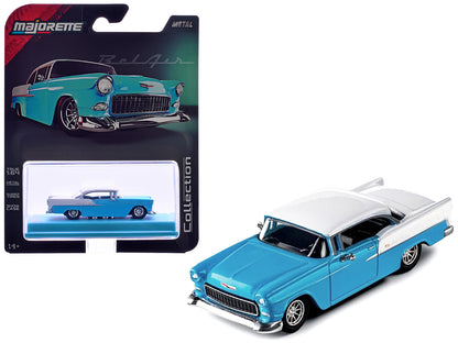 1955 Chevrolet Bel Air Blue and White "Collection" Series 1/64 Diecast Model Car