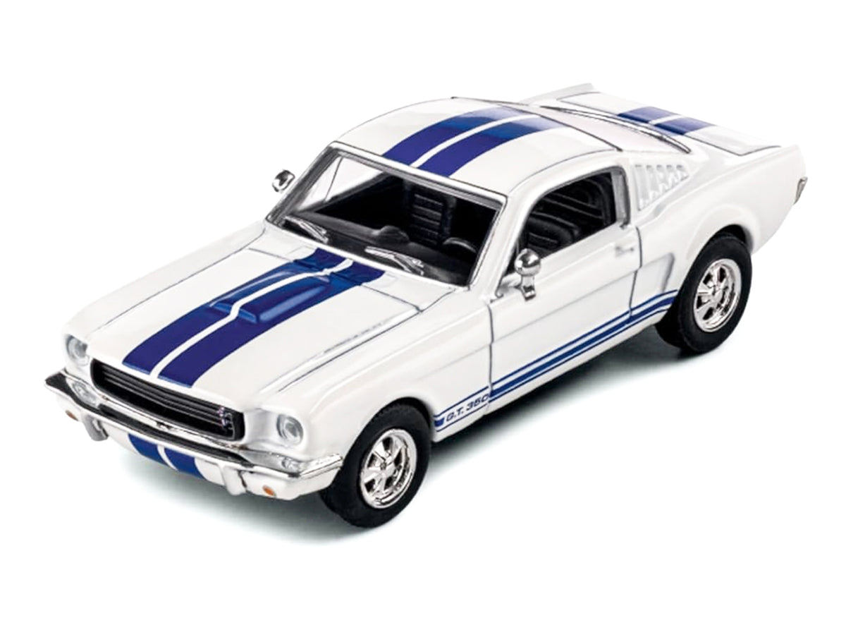 1965 Shelby GT350 White with Blue Stripes "Collection" Series 1/64 Diecast Model Car