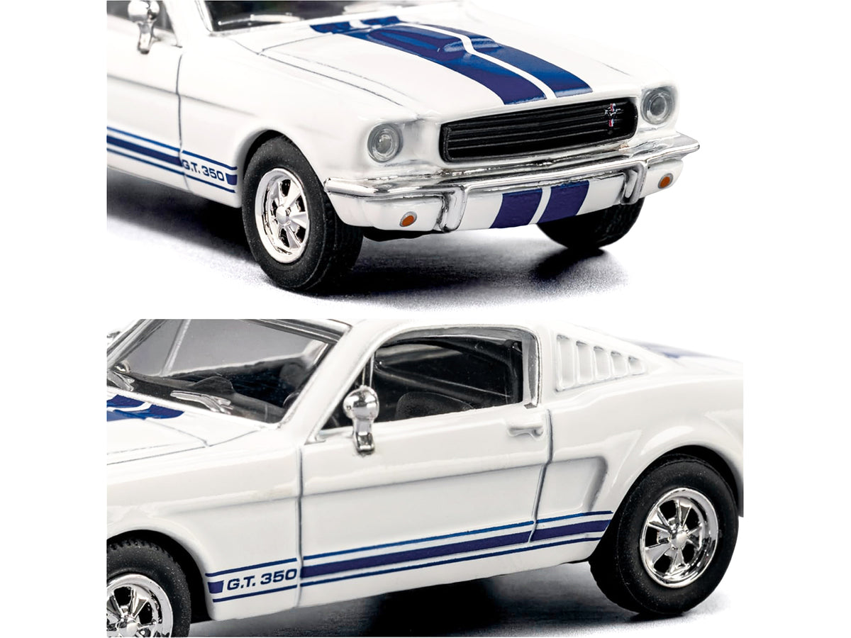 1965 Shelby GT350 White with Blue Stripes "Collection" Series 1/64 Diecast Model Car