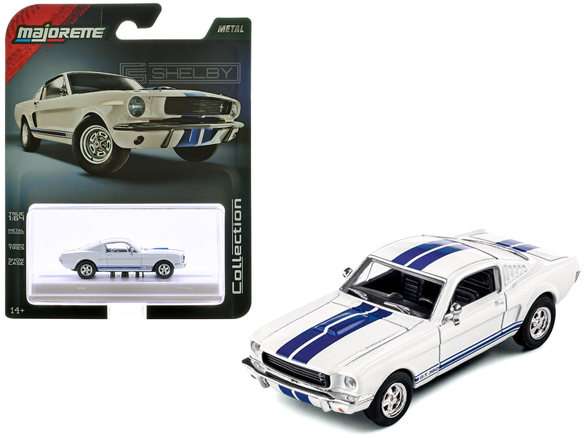 1965 Shelby GT350 White with Blue Stripes "Collection" Series 1/64 Diecast Model Car